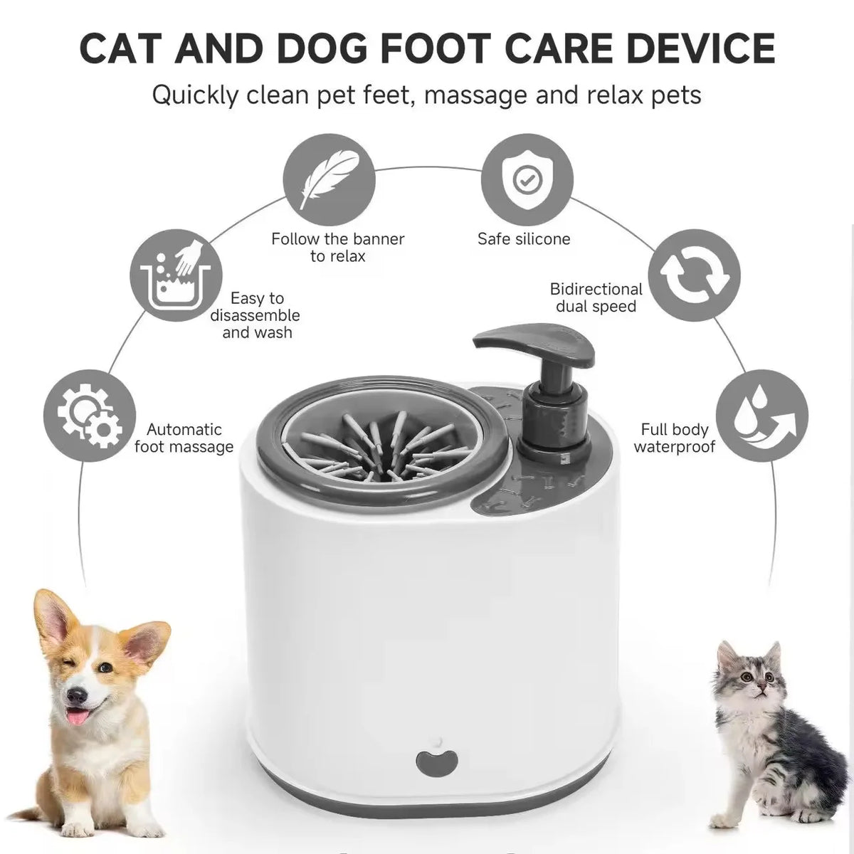 New Pet Foot Washing Machine Household Electric Foot Washing Machine Dog and Cat Paw Cleaner Non Wiping Foot Washing