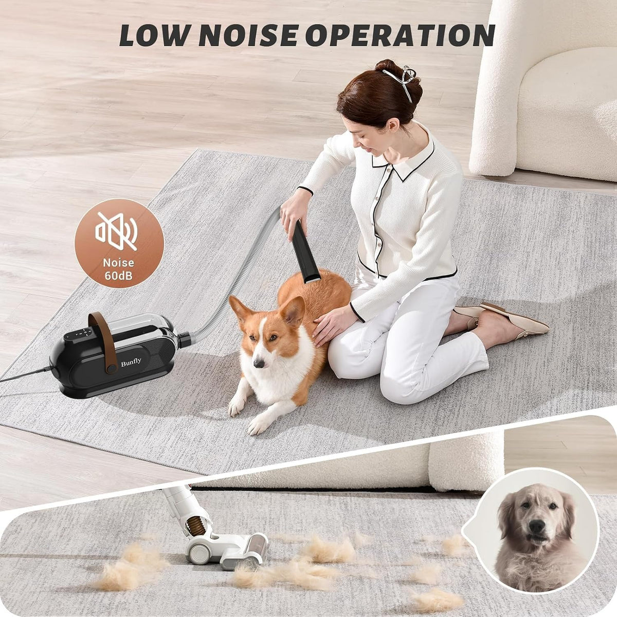 Dog Grooming Kit with 13000Kpa Strong Grooming & Vacuum Suction 99% Pet Hair,3L Capacity,11 Grooming Tools Dogs Cats and Other Animals,Home and Car Cleaning -Black