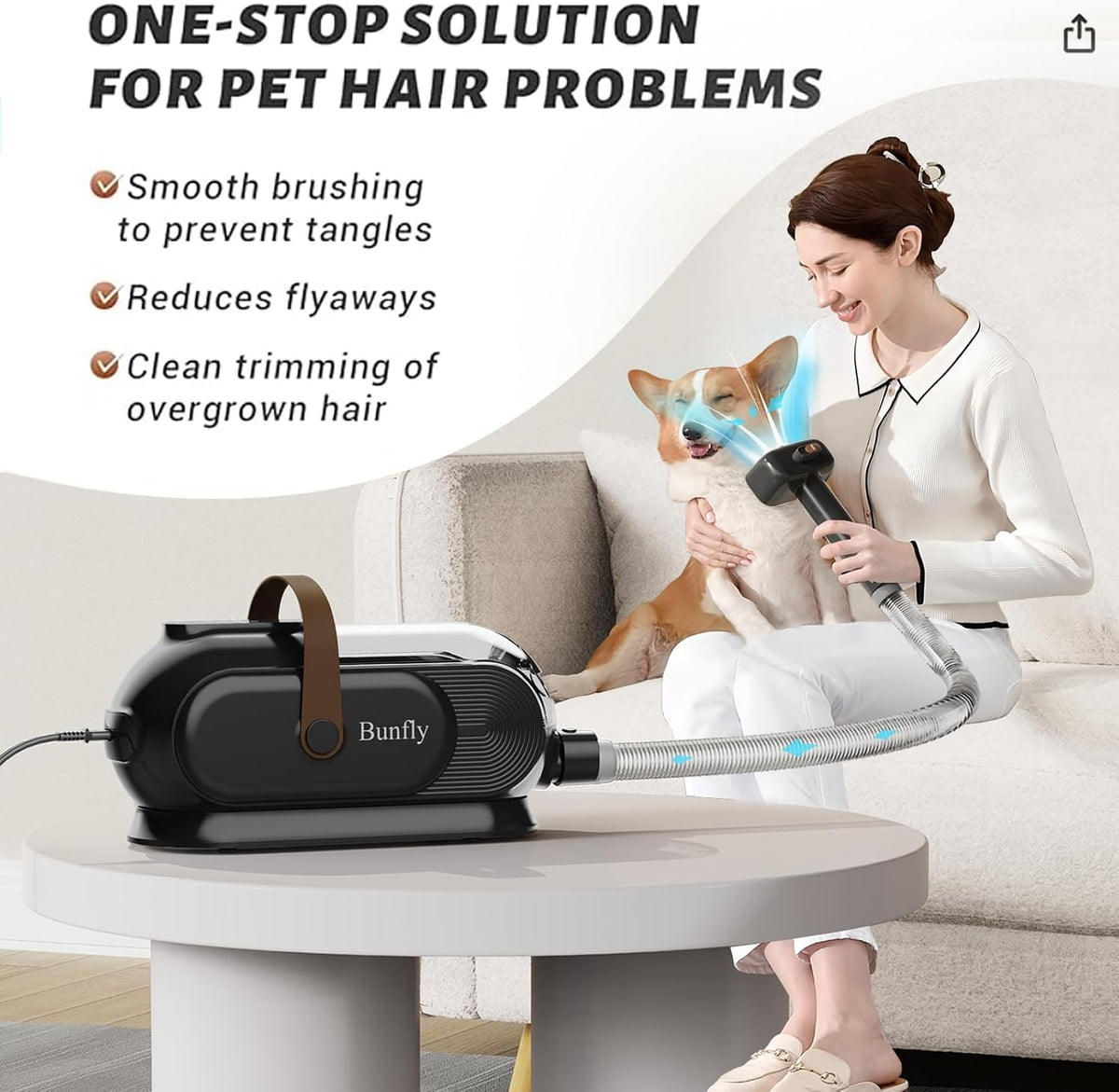 Dog Grooming Kit with 13000Kpa Strong Grooming & Vacuum Suction 99% Pet Hair,3L Capacity,11 Grooming Tools Dogs Cats and Other Animals,Home and Car Cleaning -Black